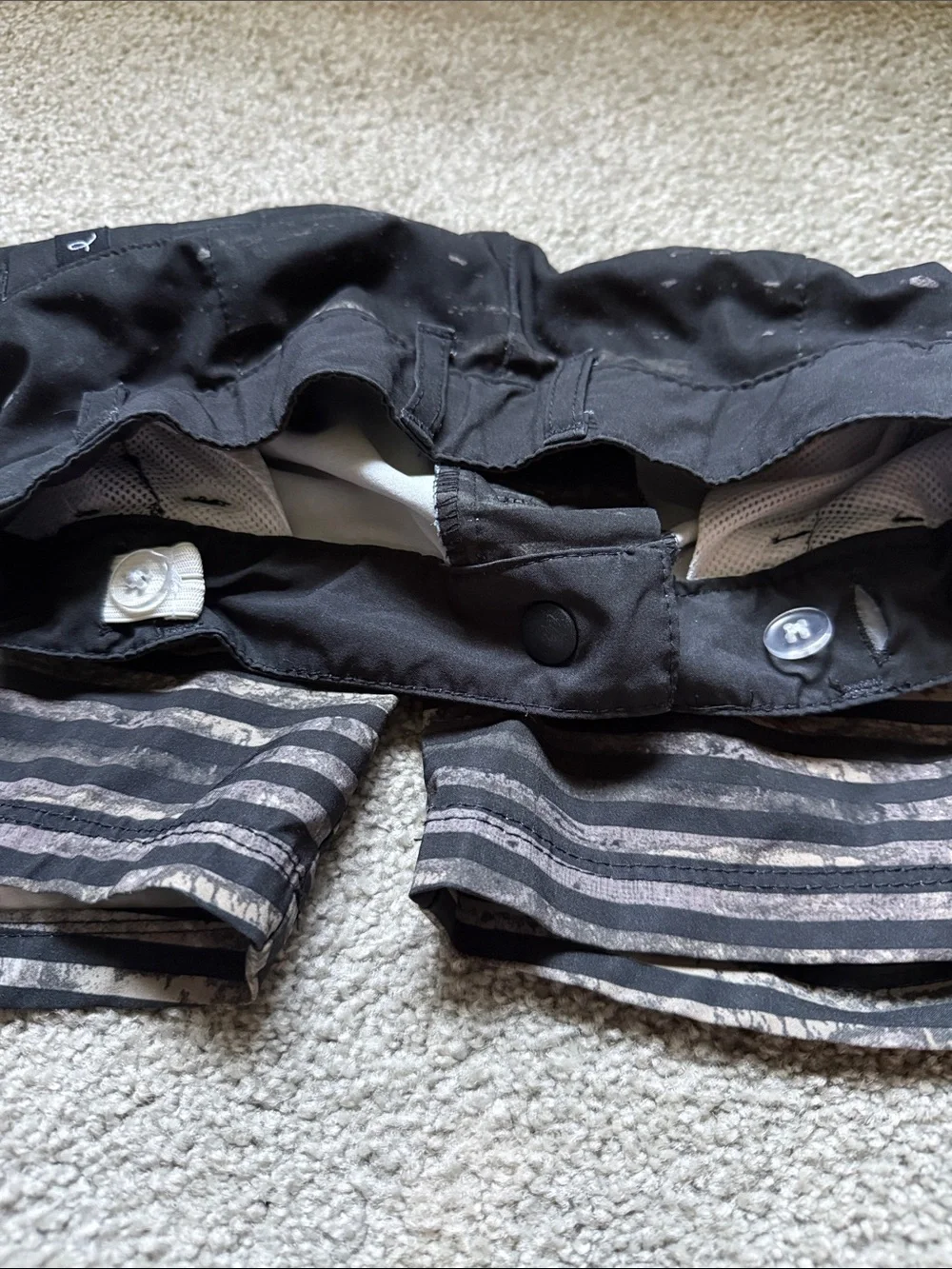 art class Black Swim Shorts with Gray Horizontal Stripe Pattern
